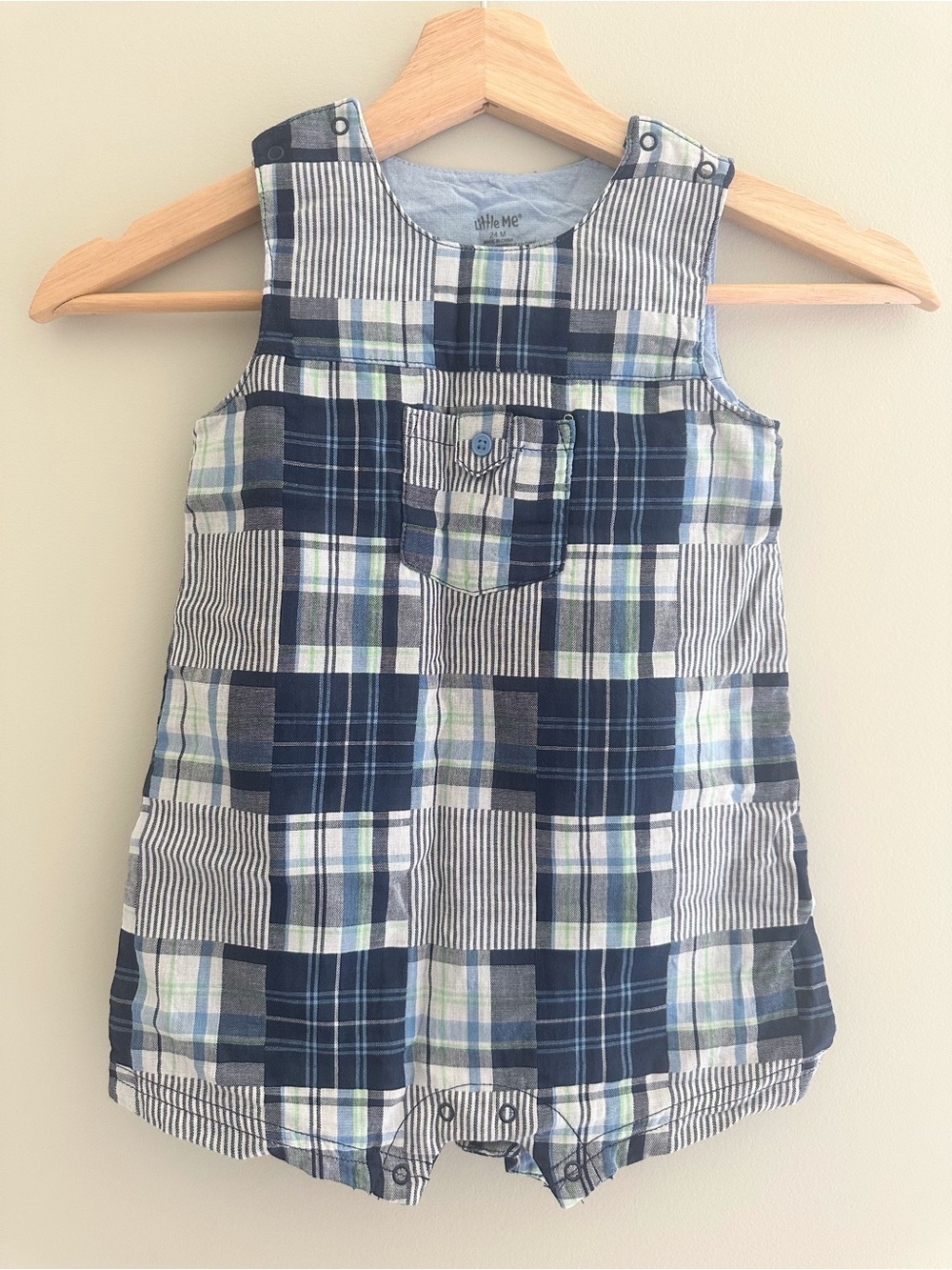 Little Me Plaid Romper, 24M